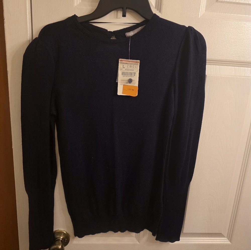 Elegant Navy Blue Women's Sweater